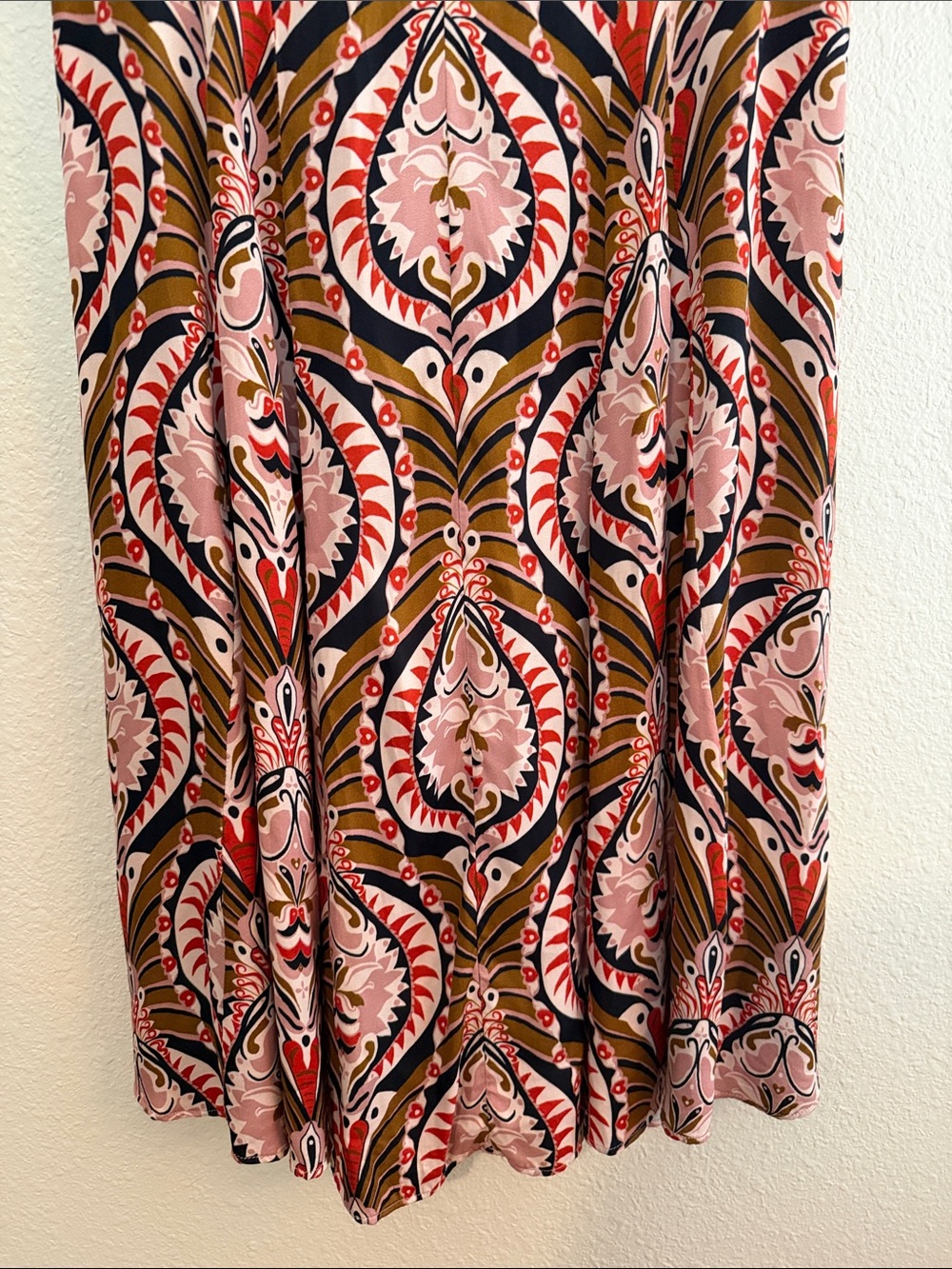 Farm Rio Brown Pineapple Jewelry Midi Dress Long Sleeve Size XS? Missing Tag - Picture 5 of 9